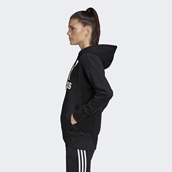 🆕adidas Originals Women's Bos Long Hoodie, X-Small - Black/White, Brand NEW,NWT - Picture 2 of 6